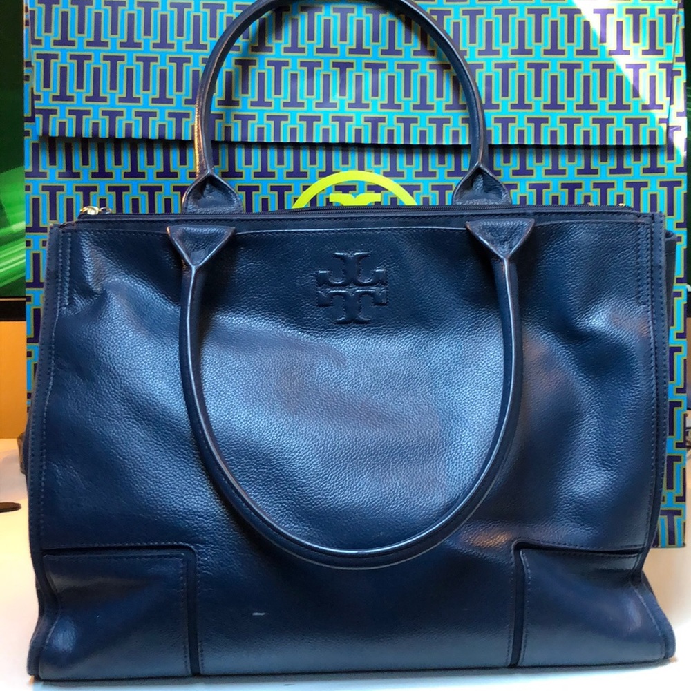 Tory Burch Ella Canvas Leather Tote